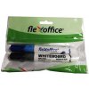 FLEXOFFICE Popisovač na tabuľu, 2,5 mm, zúžený, 2 ks/blister, FLEXOFFICE ”WB02”, modrý, čierny FlexOffice