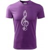 Husľový kľúč z nôt - Pánske tričko Fantasy športové - 3XL ( Fialová )