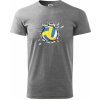 Volejbal lopta v triku - Klasické pánske tričko vyššej gramáže - 2XL ( Tmavosivý melír )