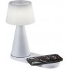 RABALUX 74214 Zavier dotyková stolná lampička D130mm LED 5W/220lm 3000+4000+5000K biela, bezdrôtové nabíjanie, nabíjacia batéria 5V 3600mAh