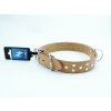 PROFIZOO Obojok STELLA, podšitý filcom, zdobený nitmi (30mm x 65cm) prírodný