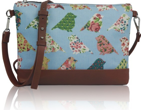 Kabelka Small crossbody Birds Mania svetlo modrá