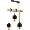 BERGE Závesné stropné svietidlo LED drevený trám 3xE27 loft cup