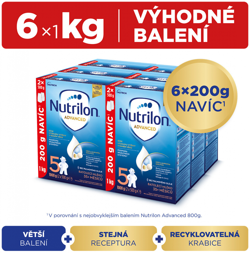 Nutrilon 5 Advanced DUO balenie 6 x 1 kg od 89,99 € - Heureka.sk