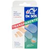 Dr. SOS Transparent náplasť prúžky mix vodeodolné 4 veľkosti 1x20 ks