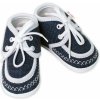 Dojčenské capáčky/topánočky s obšitím, Baby Nellys, jeans 56-62 (0-3m)