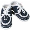 Dojčenské capáčky/topánočky s obšitím, Baby Nellys, jeans 56/62 (0-3m)