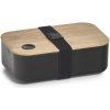 Zeller Obědový box plast/bambus, černá, 19,3 x 11,8 x 6,8 cm