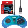 Retro-Bit SEGA Genesis 6-button Arcade Pad USB Clear Blue, RET00606