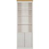Biela knižnica z borovicového dreva 74x223 cm Anita – Støraa