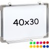 tectake 400813 magnetická tabuľa vr. 12-tich farebných magnetov - 40 x 30 x 2 cm