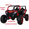 JOKO Elektrické autíčko Buggy ATV STRONG Racing 180W 24V, nosnosť 100kg, brzdový pedál, Dvojmiestne, nafukovacie kolesá, červené