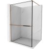 Mexen Kioto+ sprchová stena s poličkou Walk-in 80 x 200 cm, čierny rám, ružové zlato - 800-080-121-60-70