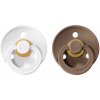BIBS Colour cumlíky, kaučuk 2ks - veľkosť 2 - White Dark oak