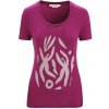 Icebreaker Women's Merino Tech Lite II Short Sleeve Scoop Tee Nature Celebration, Go Berry 0A56NS735 - dámské tričko S