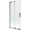 Mexen Velar L, 2-krídlová posuvná vaňová zástena 95 x 150 cm, 8mm číre sklo, čierna matná, 896-095-003-01-70