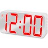 E-CLOCK DS-3622X-MAX Zrkadlový LED budík s červeným podsvietením, biela