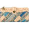 Dámska veľká korková peňaženka - Modrá prírodná