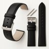 Remienok na hodinky kožený hladký čierny 20mm pánsky