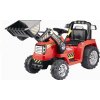 mamido Detský elektrický traktor Power s radlicou červený