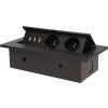 Nábytková zásuvka zapustená do dosky stola, čierna OR-AE-1324/B