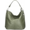 Mondo Italia Kožená kabelka na rameno 981 vojenská zelená Made in Italy Zelená