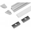 Topmet Hliníková rohová lišta Corner10.V2 + kryt + príchytky + koncovky, sada s lištou pre LED pásiky do 10mm, 2m, 1ks