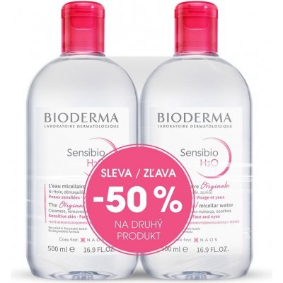 Bioderma Sensibio H2O Festival pleťová voda na citlivú pleť 2 x 500 ml darčeková sada