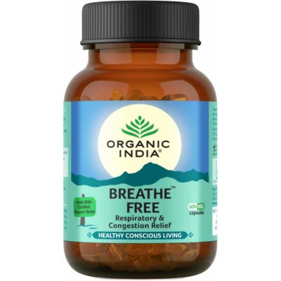 Breathe free kapsule Astma, zahlienenie, podpora pľúc Organic India 60 kapsúl