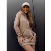 Béžová dámska dlhá mikina s kapucňou Bolf YS10003