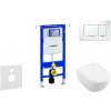 Geberit Duofix - Modul na závesné WC s tlačidlom Sigma30, biela/lesklý chróm + Villeroy Boch - WC a doska, DirectFlush, SoftClose, CeramicPlus 111.355.00.5 NI5
