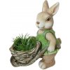 Dekorácia MagicHome Gecco, Zajac s fúrikom, magnesia, 35x20x40 cm