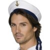Pánska čiapka Námorník biela s kotvou
