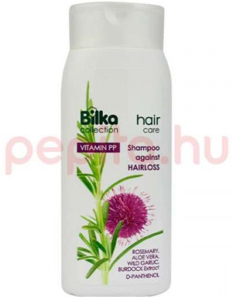Bilka Hair Collection Shampoo proti padaniu vlasov s rastovým aktivátorom Rosemary Aloe Vera Wild Garlic Burdock Vitamin PP D-Panthenol 200 ml