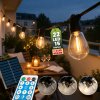 Solárna záhradná girlanda 22x LED ozdobné žiarovky 15m 2700K teplá biela + diaľkový ovládač SOLENA LUMILED