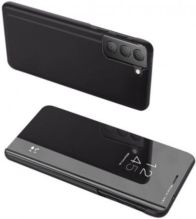 Púzdro MG Clear View Samsung Galaxy S21 FE, čierne