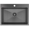 Jednokomorový drez Granitan BARI, čierna oceľ