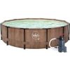 Bazén Swing Metal Frame 3,05 x 0,76m - motív Teak, piesková filtrácia 2m3/hod