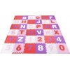 Penové puzzle abeceda s číslami - 175x175 cm - ružová/fialová/biela