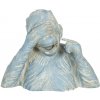 Clayre & Eef Modro-krémová dekorácie smejúci sa opice Singe - 24 * 11 * 19 cm - Clayre & Eef