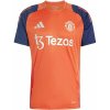 adidas Pánsky futbalový dres MANCHESTER UNITED FC TRAINING JERSEY oranžová tmavo modrá biela