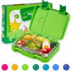 Klarstein junior Lunchbox 6 priehradiek 21,3 x 15 x 4,5 cm bez BPA SMF2-jnrgrnfruit