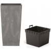 PROSPERPLAST Kvetináč s vkladom URBI SQUARE BETON EFFECT marengo 26,5 cm