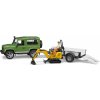 Bruder Auto Land Rover s přívěsem + JCB mikrobagr BR2593