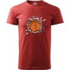 Basketbal lopta v triku - Klasické pánske tričko vyššej gramáže - XS ( Bordová )