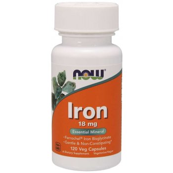 NOW Iron Bisglycinate železo chelát Ferrochel 18 mg 120 kapsúl od 7,99 € -  Heureka.sk