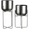 Nábytek PEGAS s.r.o. Stojan - kovový, kulatý, stříbrno-šedý, cena za sadu 2 ks