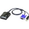 ATEN KVM adaptér [1x VGA zástrčka, USB 2.0 zástrčka A - 1x mini USB 2.0 zásuvka B] čierna; CV211-AT