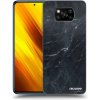 Picasee silikónový čierny obal pre Xiaomi Poco X3 - Black marble