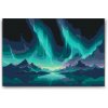 Vymalujsisam.sk Maľovanie podľa čísiel - Polárna žiara nad horami Veľkosť: 40x60cm, Rám: Na plastovej doske